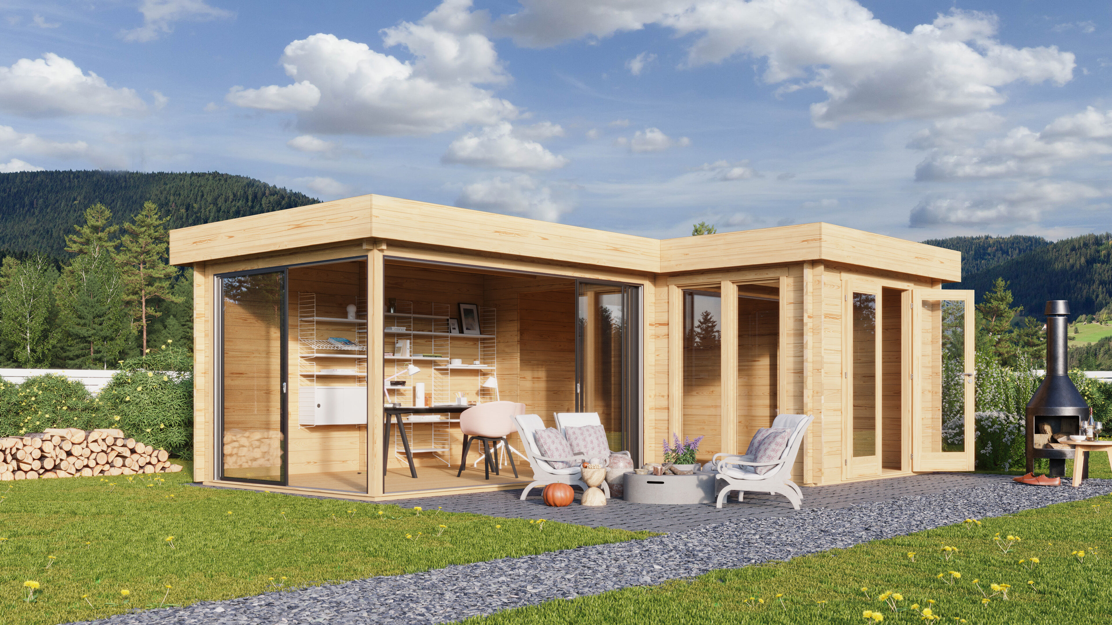 26% Rabatt ✓ 7 × 5 m | Gartenhäuschen Alu Concept Quinta 70 | mit Schiebetüren | Flachdach Unkategorisiert online kaufen