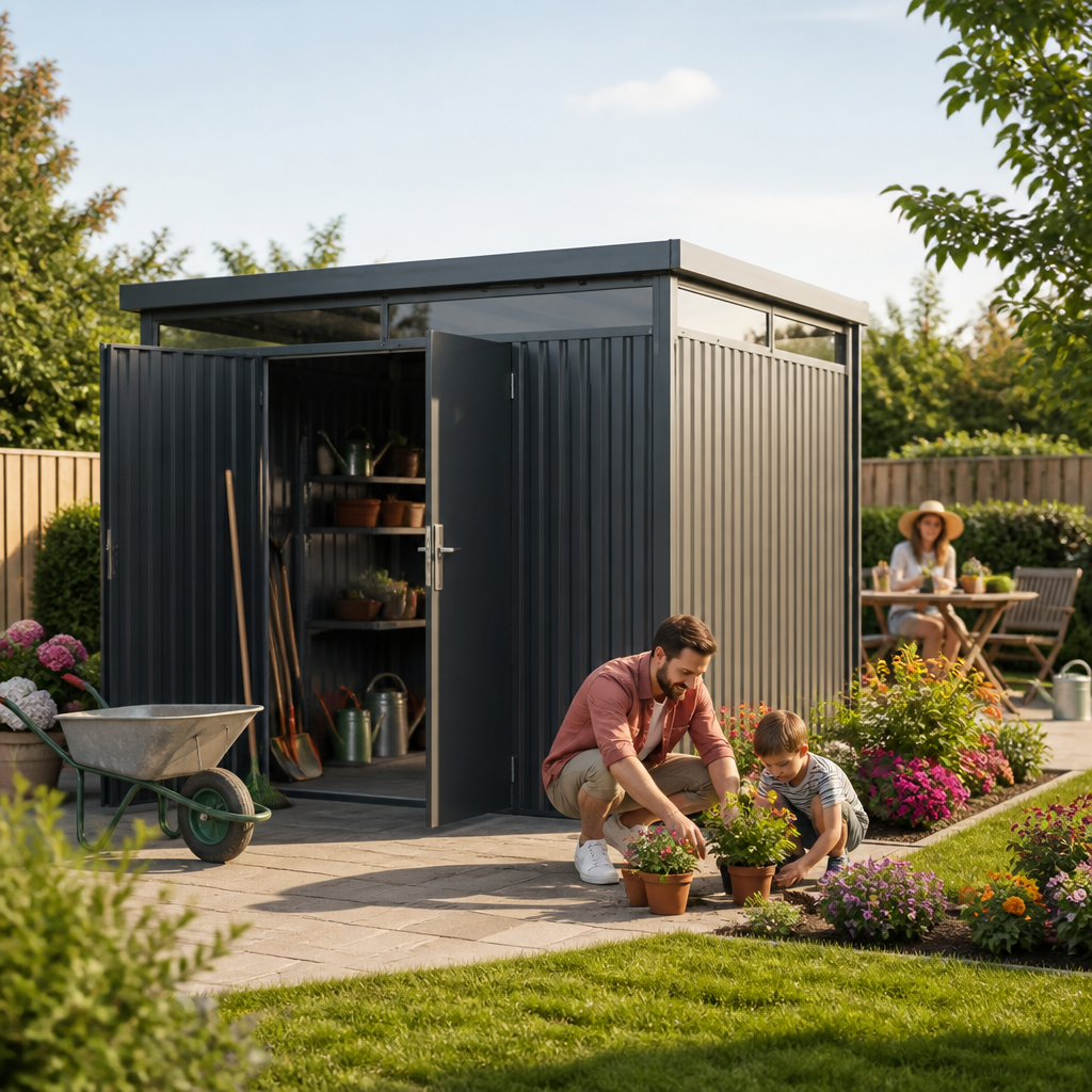 19% Rabatt ✓ 3 × 3 m | StarLine Metall Gerätehaus Solidum 9,0 m² | 2 Raum | modern
