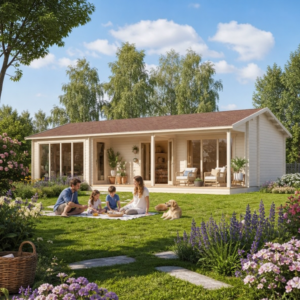 26% Rabatt ✓ 11 × 4 m | Gartenhäuschen Casablanca 70 | Satteldach | Terrasse | klassisch Unkategorisiert online kaufen