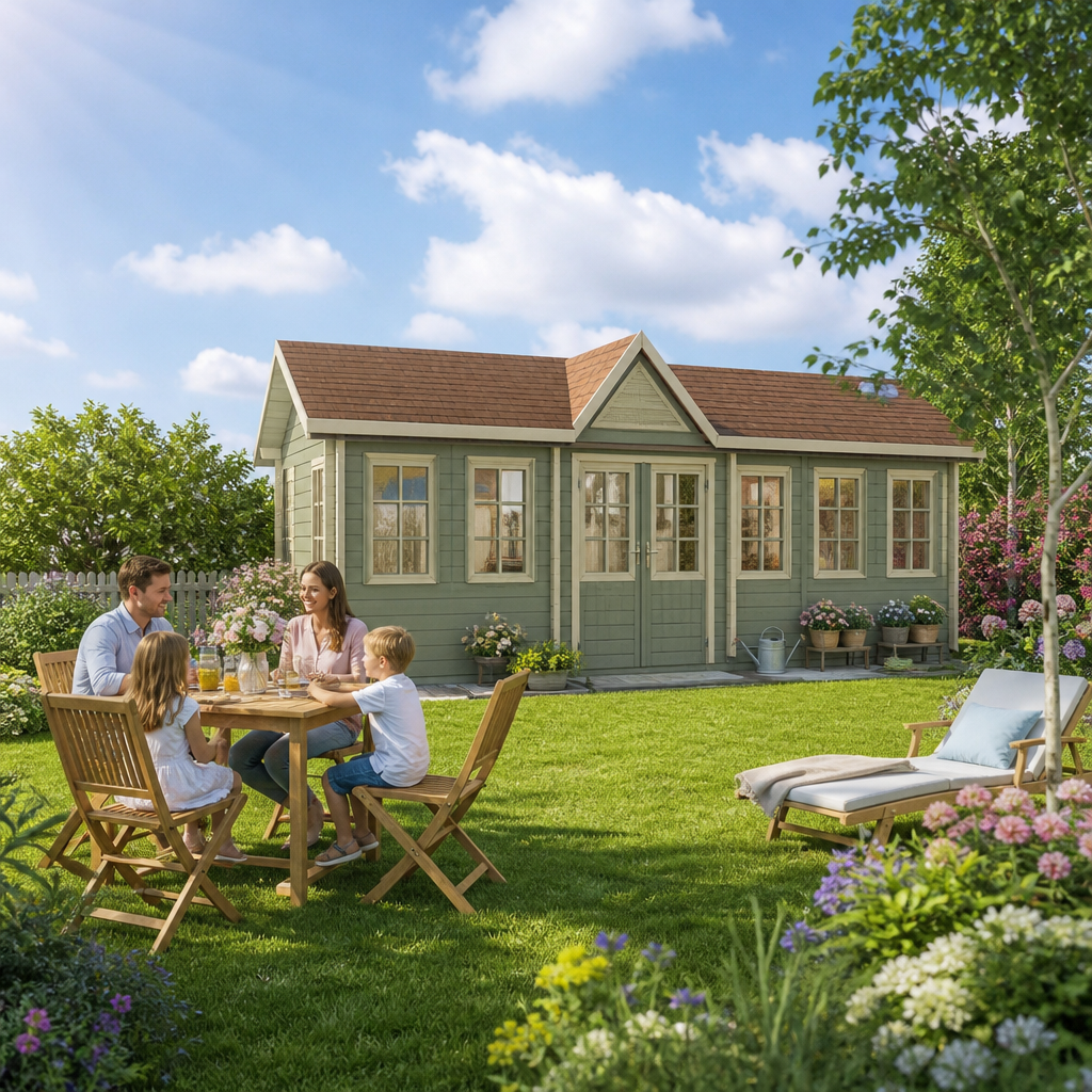 26% Rabatt ✓ 12 × 6 m | Gartenhäuschen Teehaus Bristol 44 | klassisch