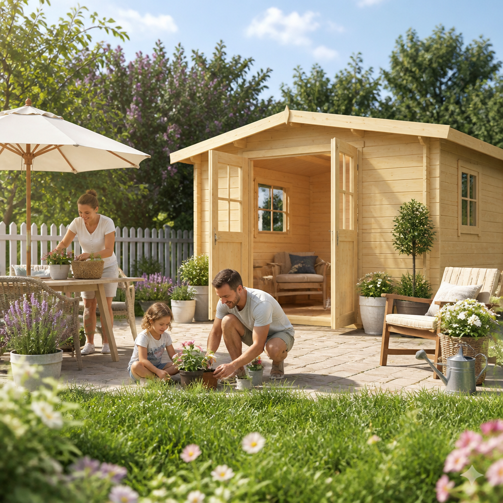 26% Rabatt ✓ 3 × 4 m | Satteldach Gartenhäuschen Eliza 4E