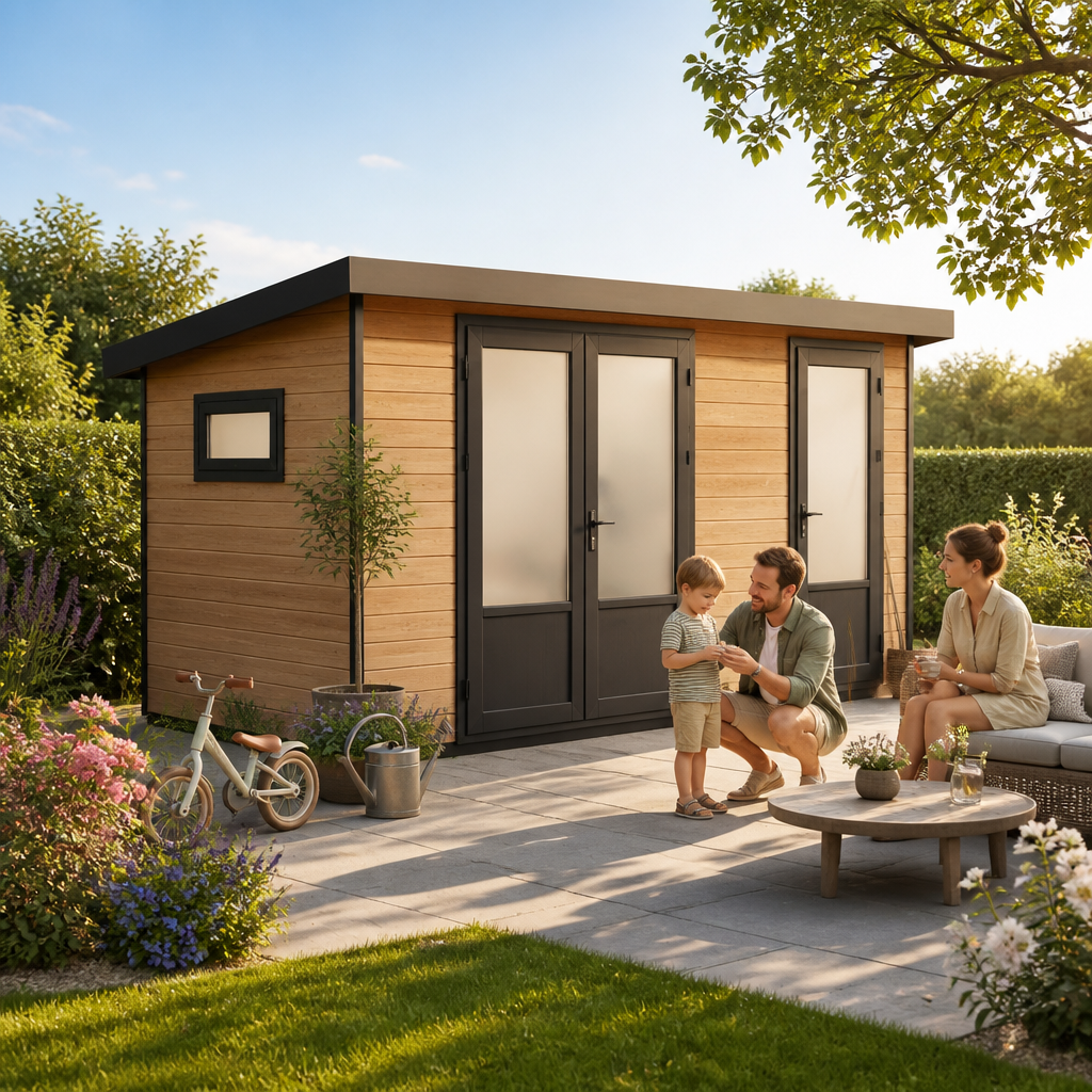 26% Rabatt ✓ 4 × 2 m | WPC Gartenhaus Style DeLuxe 2-Raum 8,0 m² | 2 Raum | modern
