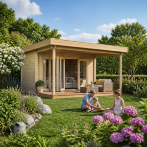 26% Rabatt ✓ 4 × 3 m | Gartenhäuschen Sandra 44 D | Vordach | Falttüren | modern Unkategorisiert online kaufen