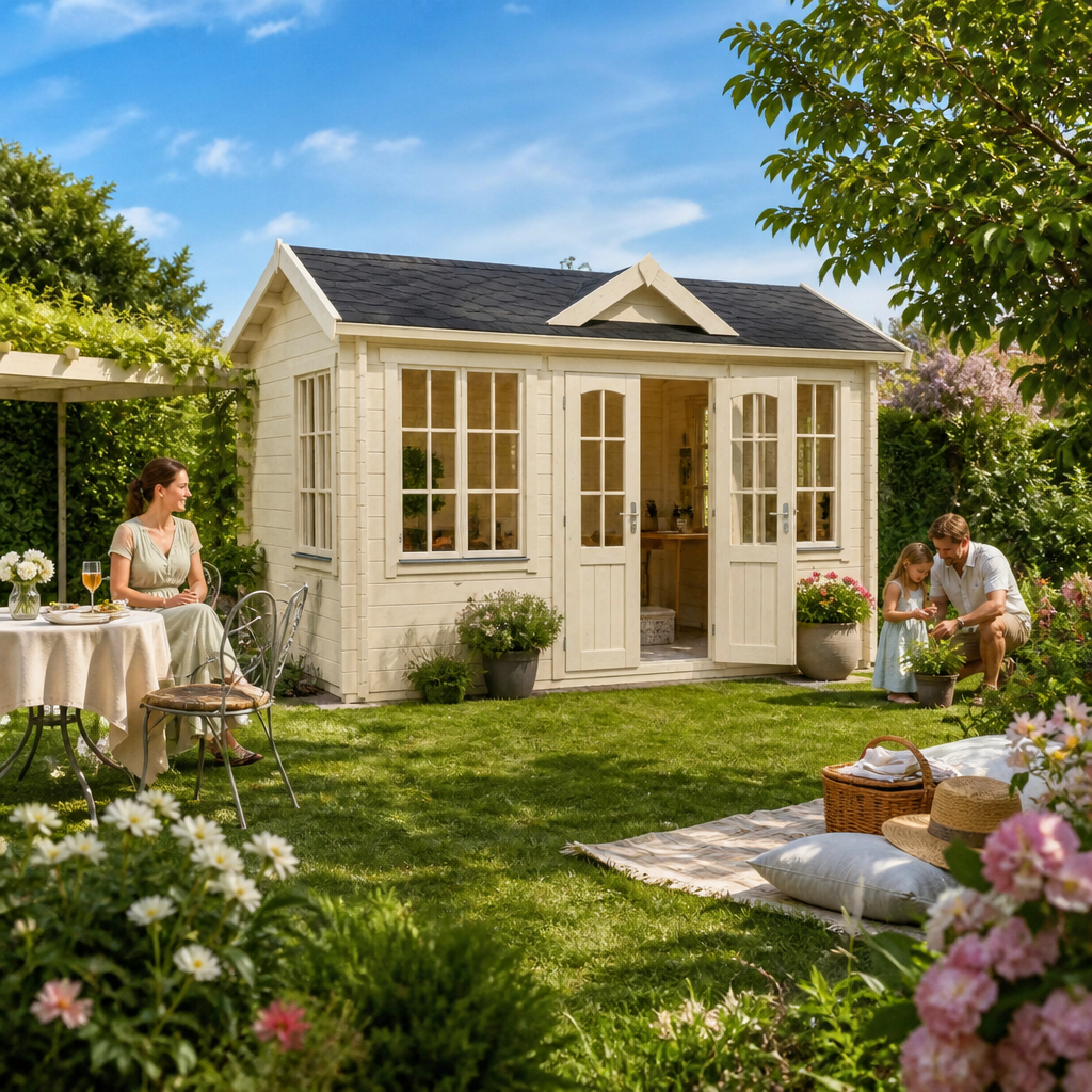 26% Rabatt ✓ 4 × 3 m | Gartenhäuschen Teehaus Oxford 70 | klassisch