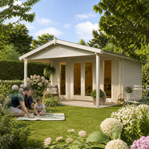 26% Rabatt ✓ 4 × 4 m | Gartenhäuschen Luise 40 F | Vordach | Satteldach | modern | klassisch Unkategorisiert online kaufen