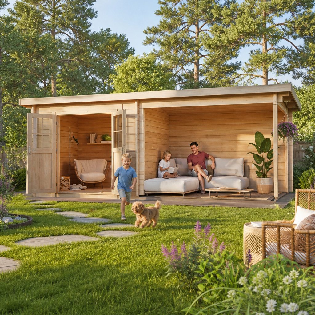 26% Rabatt ✓ 6 × 3 m | Pultdach Gartenhäuschen Ezra 2J farbl | Schleppdach