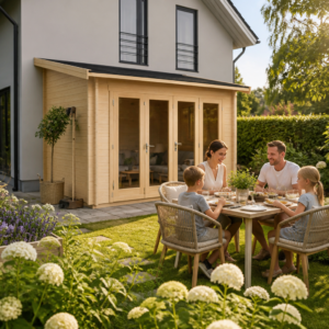 26% Rabatt ✓ 6 × 4 m | Gartenhäuschen Anbau Lounge 44 A | Falttüren | modern Unkategorisiert online kaufen
