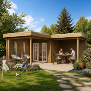 26% Rabatt ✓ 6 × 6 m | Gartenhäuschen Fred 44 | Flachdach | modern Unkategorisiert online kaufen