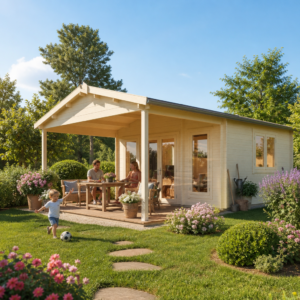 26% Rabatt ✓ 7 × 5 m | Gartenhäuschen Julia 70 D | Vordach | Satteldach | klassisch Unkategorisiert online kaufen