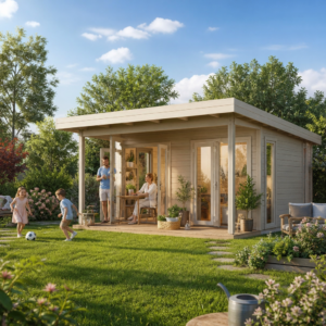 26% Rabatt ✓ 7 × 6 m | Gartenhäuschen Taunus 70 | Pultdach | Terrasse | modern Unkategorisiert online kaufen