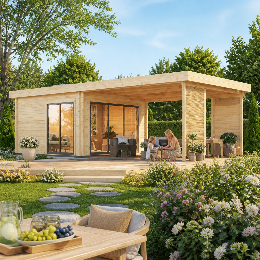 26% Rabatt ✓ 8 × 4 m | Gartenhäuschen Carlise 44 Alu | mit Schiebetüren | modern