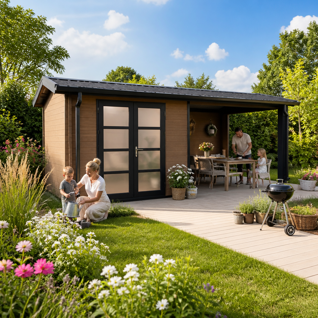 29% Rabatt ✓ 6 × 3 m | WPC Gartenhaus Apex 15,60 m² | modern