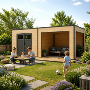30% Rabatt ✓ 6 × 3 m | WPC Gartenhaus Cubus Lounge 16,25 m² | Anbau | modern Unkategorisiert online kaufen